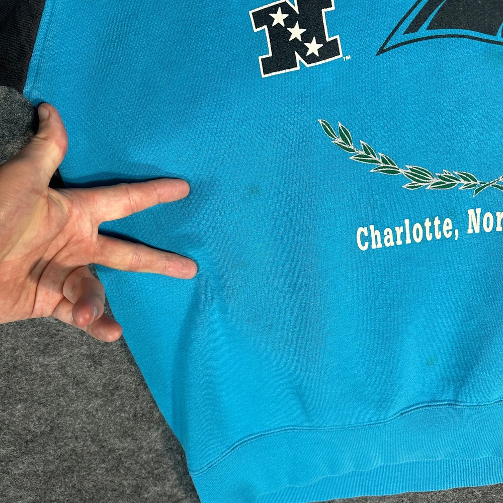 RARE Vintage 90s GALT SAND Carolina Panthers Sweatshirt Mens Medium Spellout‎ - Picture 6 of 15